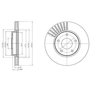 FRONT VENTED BRAKE DISC PAIR COATED - 280MM DIAMETER