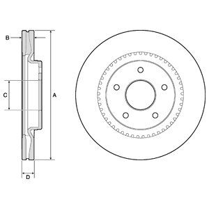 FRONT VENTED BRAKE DISC PAIR - 295.7MM DIAMETER