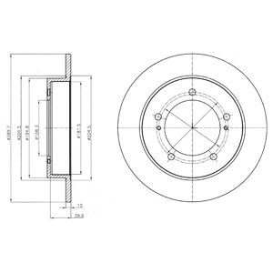 FRONT SOLID BRAKE DISC PAIR - 289.7MM DIAMETER