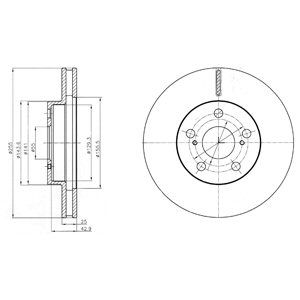 FRONT VENTED BRAKE DISC PAIR - 255MM DIAMETER