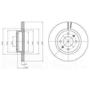 FRONT VENTED BRAKE DISC PAIR - 252MM DIAMETER