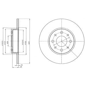 REAR SOLID BRAKE DISC PAIR - 251MM DIAMETER