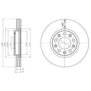 FRONT VENTED BRAKE DISC PAIR - 281MM DIAMETER