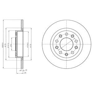 REAR SOLID BRAKE DISC PAIR - 263.9MM DIAMETER