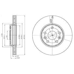 FRONT VENTED BRAKE DISC PAIR COATED - 279.9MM DIAMETER