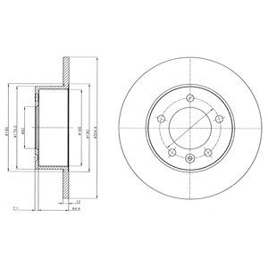 REAR SOLID BRAKE DISC PAIR - 304.9MM DIAMETER