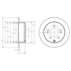 REAR SOLID BRAKE DISC PAIR - 261.9MM DIAMETER