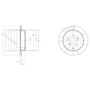 REAR VENTED BRAKE DISC PAIR - 308MM DIAMETER