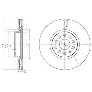 FRONT VENTED BRAKE DISC PAIR COATED - 314MM DIAMETER