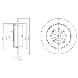 Rear Solid Brake Disc Pair Coated - 238mm Diameter