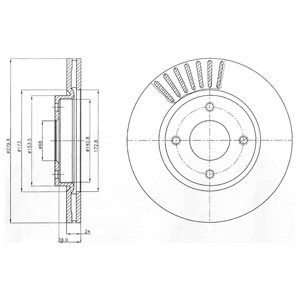 FRONT VENTED BRAKE DISC PAIR - 279.9MM DIAMETER