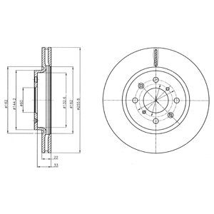 FRONT VENTED BRAKE DISC PAIR - 255MM DIAMETER