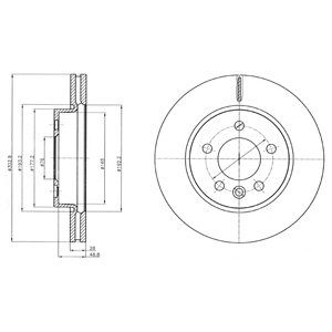 FRONT VENTED BRAKE DISC PAIR COATED - 302.9MM DIAMETER