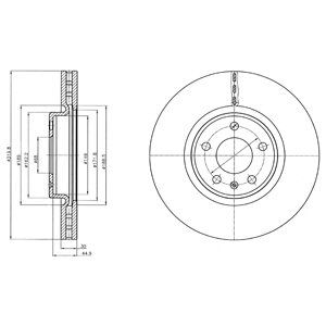 Front Vented Brake Disc Pair Coated - 320mm Diameter