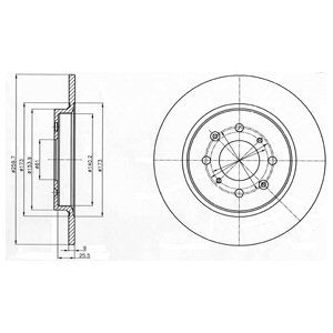 REAR SOLID BRAKE DISC PAIR - 259.7MM DIAMETER