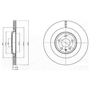 Rear Vented Brake Disc Pair Coated - 355.8mm Diameter