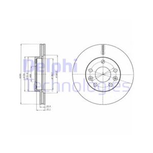 Front Vented Brake Disc Pair - 269mm Diameter