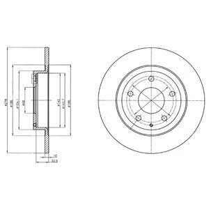 Rear Solid Brake Disc Pair Coated - 278mm Diameter