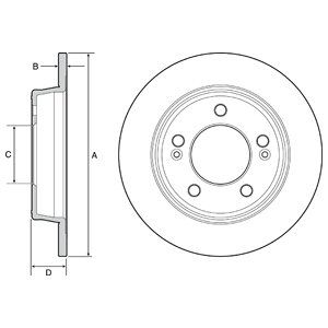 Rear Solid Brake Disc Pair Coated - 262mm Diameter