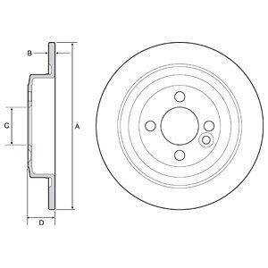 Rear Solid Brake Disc Pair Coated - 280mm Diameter