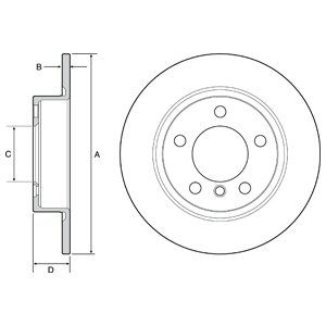 Rear Solid Brake Disc Pair Coated - 280mm Diameter