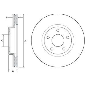 Front Vented Brake Disc Pair Coated - 297mm Diameter