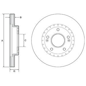 FRONT VENTED BRAKE DISC PAIR COATED - 280MM DIAMETER