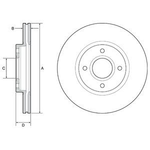 FRONT VENTED BRAKE DISC PAIR COATED - 278MM DIAMETER