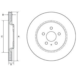 REAR VENTED BRAKE DISC PAIR COATED - 330MM DIAMETER