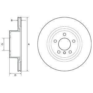 Rear Vented Brake Disc Pair Coated - 330mm Diameter