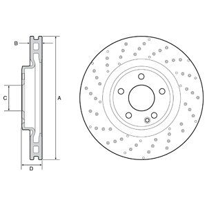 FRONT VENTED BRAKE DISC PAIR COATED - 320MM DIAMETER