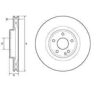 FRONT VENTED BRAKE DISC PAIR COATED - 320MM DIAMETER