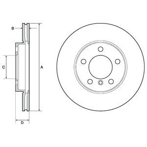 FRONT VENTED BRAKE DISC PAIR COATED - 294MM DIAMETER