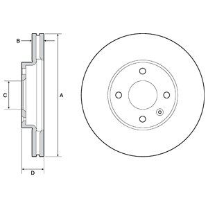 FRONT VENTED BRAKE DISC PAIR COATED - 256MM DIAMETER