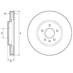 FRONT VENTED BRAKE DISC PAIR COATED - 321MM DIAMETER