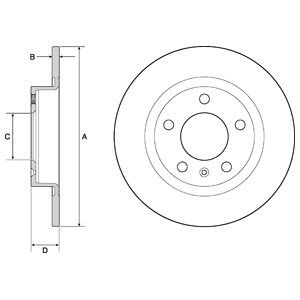 REAR SOLID BRAKE DISC PAIR - 264MM DIAMETER