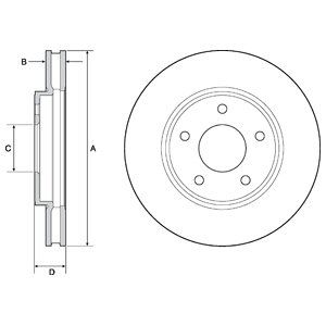 FRONT VENTED BRAKE DISC PAIR COATED - 283MM DIAMETER