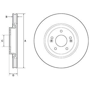 FRONT VENTED BRAKE DISC PAIR COATED - 320MM DIAMETER