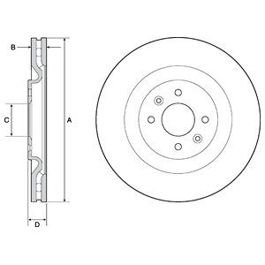 FRONT VENTED BRAKE DISC PAIR COATED - 323MM DIAMETER