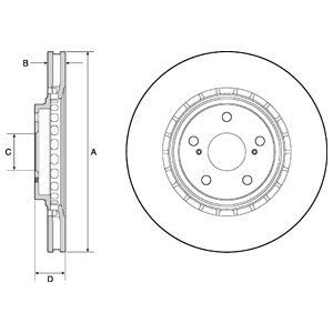 FRONT VENTED BRAKE DISC PAIR COATED - 328MM DIAMETER