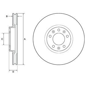 FRONT VENTED BRAKE DISC PAIR COATED - 304MM DIAMETER