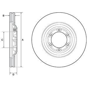 Front Vented Brake Disc Pair Coated - 300mm Diameter