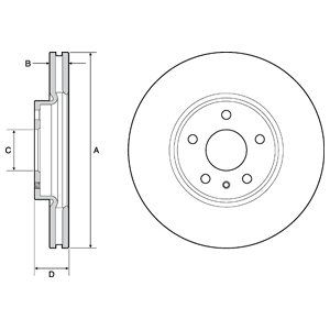 Front Vented Brake Disc Pair Coated - 300mm Diameter