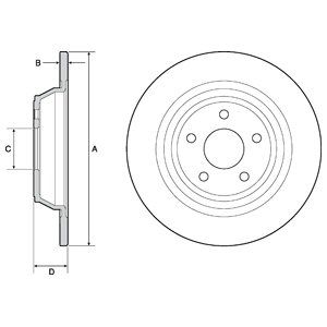 Rear Solid Brake Disc Pair Coated - 302mm Diameter