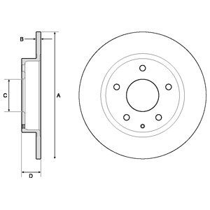 Rear Solid Brake Disc Pair Coated - 265mm Diameter