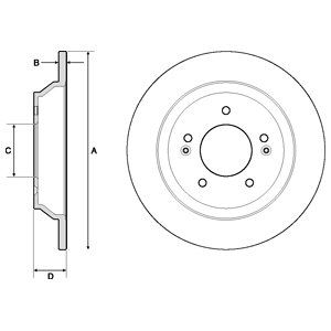 Rear Solid Brake Disc Pair Coated - 284mm Diameter