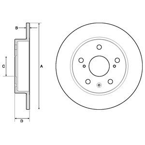 Rear Solid Brake Disc Pair Coated - 259mm Diameter