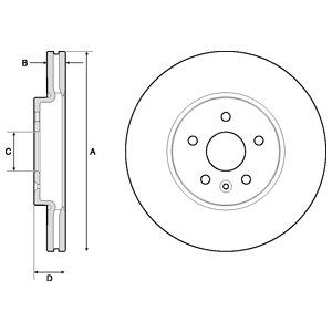 FRONT VENTED BRAKE DISC PAIR COATED - 300MM DIAMETER