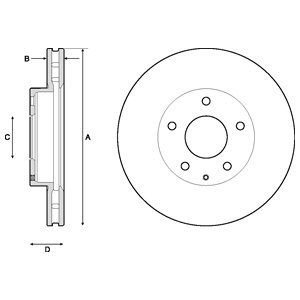 FRONT VENTED BRAKE DISC PAIR COATED - 280MM DIAMETER