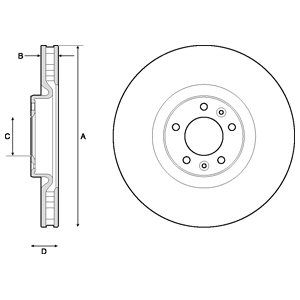 FRONT VENTED BRAKE DISC PAIR COATED - 330MM DIAMETER